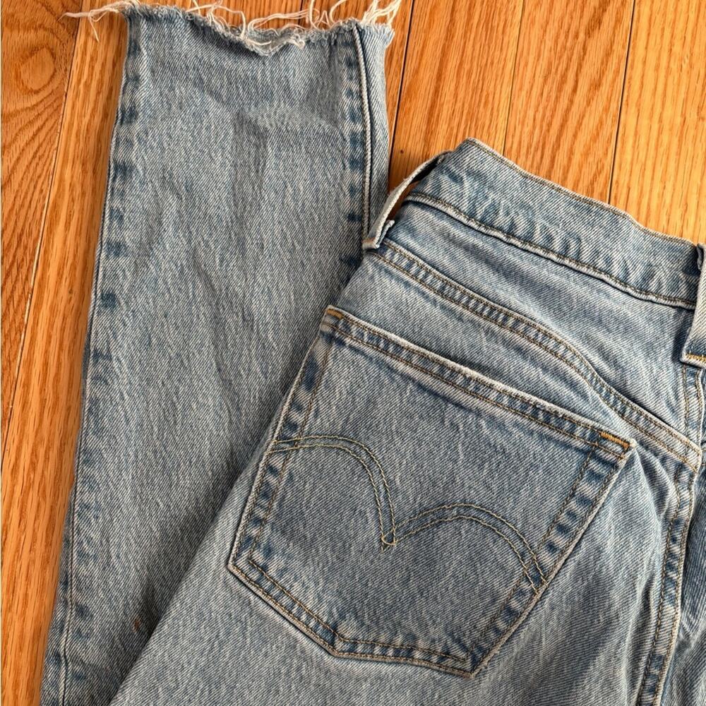 Women's Light Blue Straight Leg Jeans - Picture 11 of 11